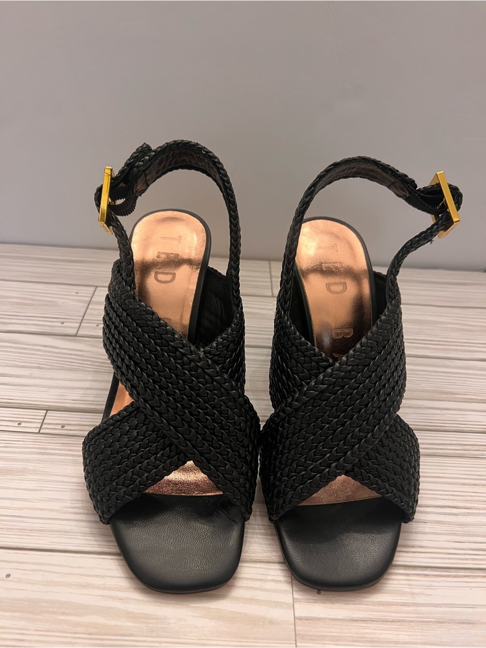 Ted Baker London Black crisscross Leather Sandals Cameea Crisscross Sling Back